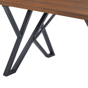Industrial Style Indoor Dining Table With Metal Legs - Walnut / Black - R&R Furniture Gallery (Fountain Valley, CA)