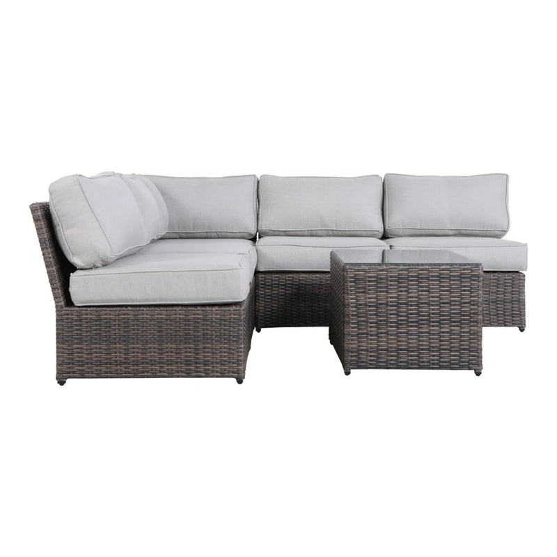 Comfortable Modern Patio Rattan Sectional Set With Cushions - R&R Furniture Gallery (Fountain Valley, CA)