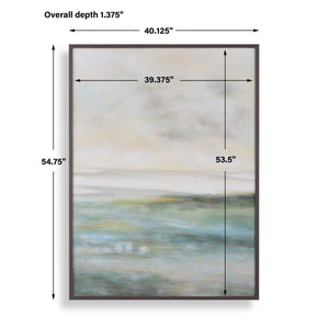 Awakening - Hand Painted Landscape Art - Blue / Brown / Green / White / Yellow