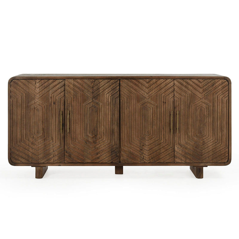 Classic Home Holmes 4 Door Buffet with wooden finish, featuring ample storage space and sleek design for dining room decor.
