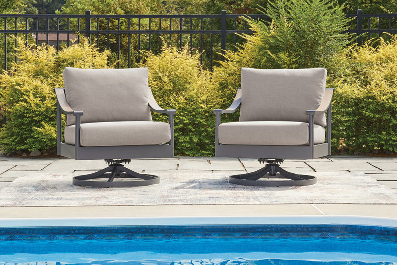 Ocean Beach - Swivel Lounge With Cushion - Gray - R&R Furniture Gallery (Fountain Valley, CA)