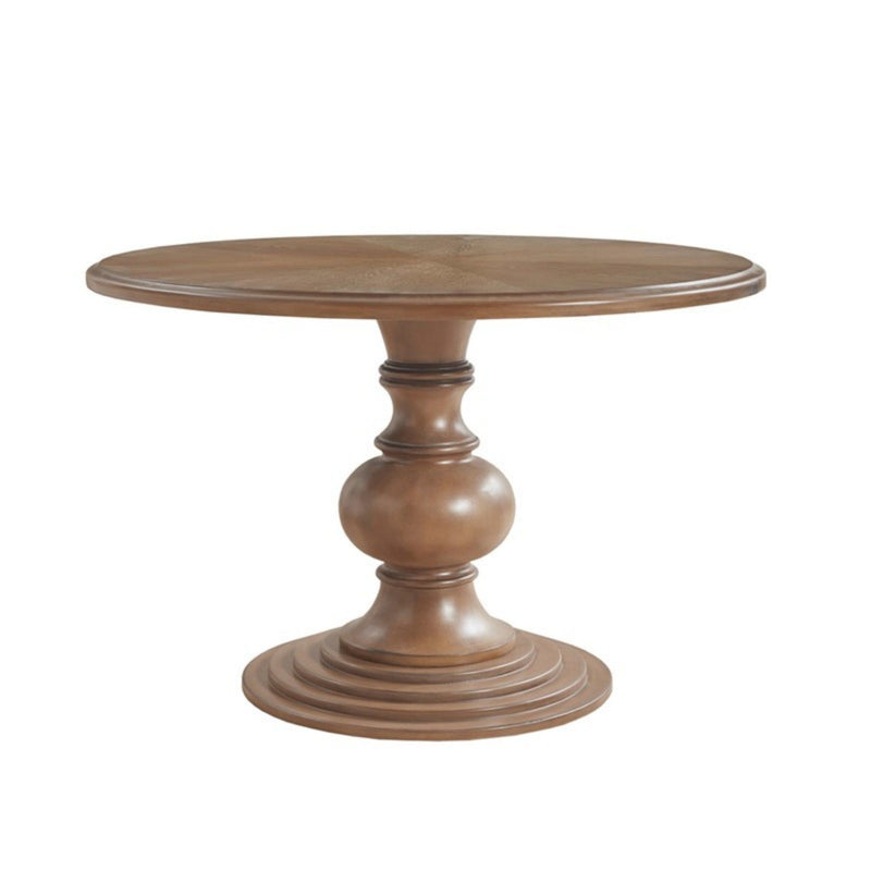 Round Pedestal Dining Table - Walnut - R&R Furniture Gallery (Fountain Valley, CA)