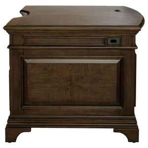 Stigham - 7 Drawer Executive Desk With Lockable File Cabinets - Oak