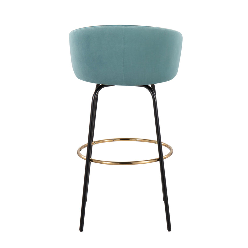 Lumi Source Claire contemporary glam barstool set with footrests, sleek design, and modern style for kitchen or bar area.