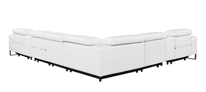1246 - 8-Piece L-Shaped Modular Power Reclining Sectional With 3 Power Recliners And Power Headrests