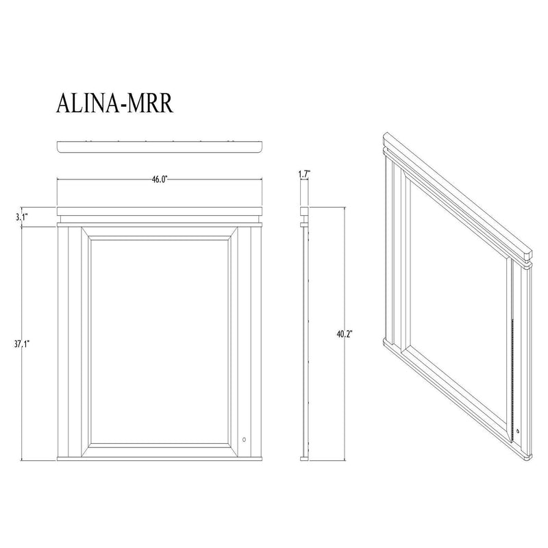 Adalid - Square Shaped Mirror With LED Lighting And Glittered Detailing - White - R&R Furniture Gallery (Fountain Valley, CA)