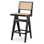 Keira - Bar Stool (Set of 2) - Black / Rattan - R&R Furniture Gallery (Fountain Valley, CA)