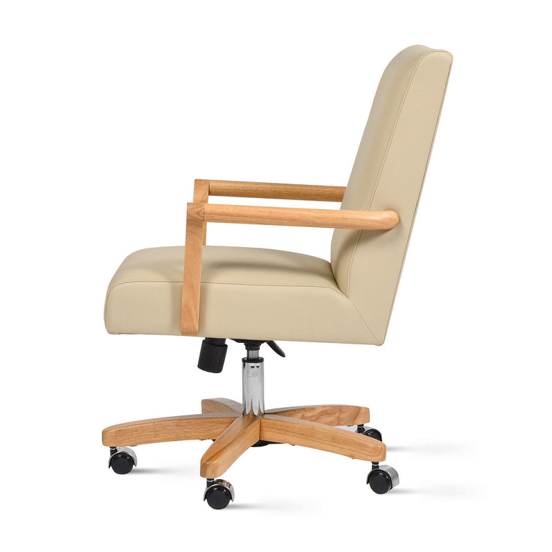 Dumont - Modern Farmhouse High Back Executive Home Office Chair - Neutral Cream Beige / Natural - R&R Furniture Gallery (Fountain Valley, CA)