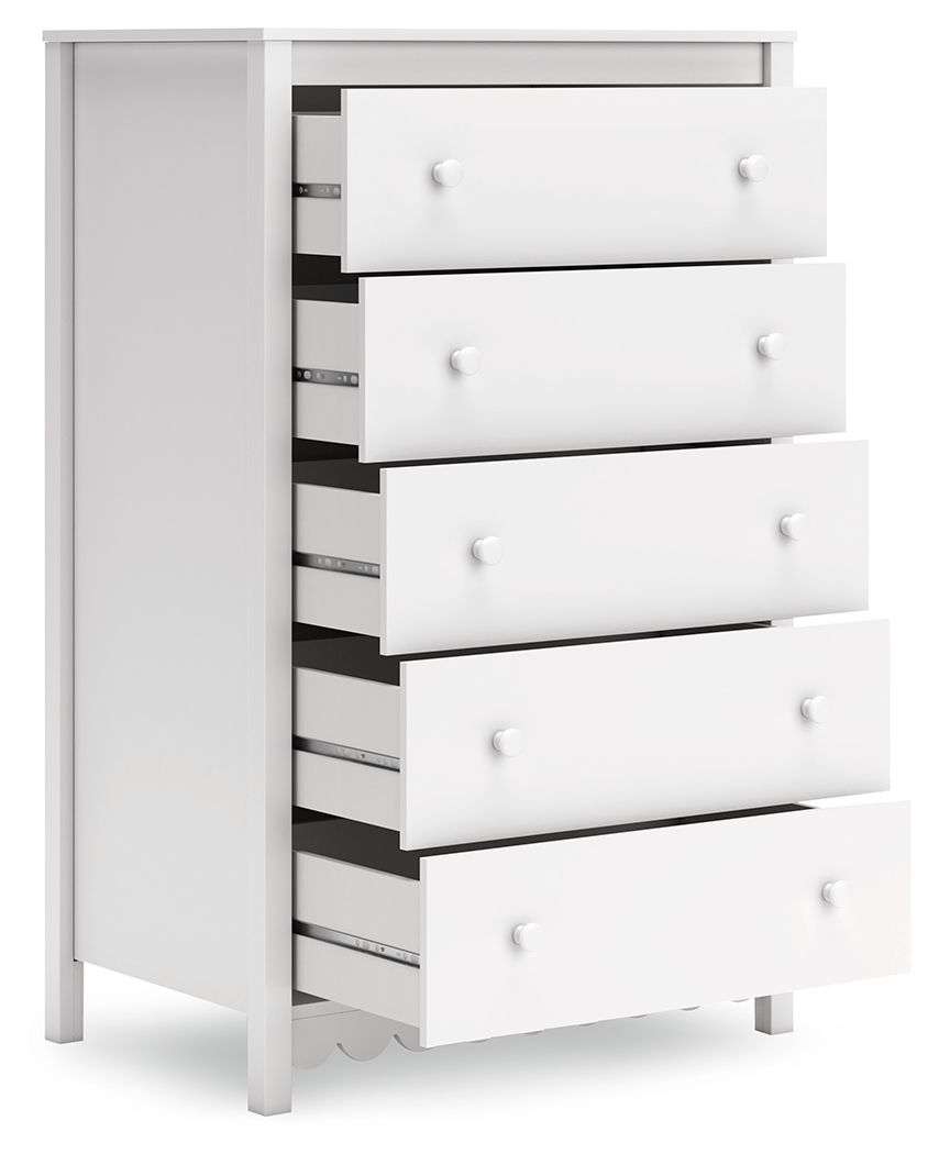 Hallityn - Five Drawer Chest - White - R&R Furniture Gallery (Fountain Valley, CA)