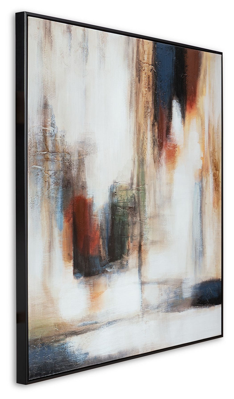 Pigeonford - Wall Art - White / Teal / Gold - R&R Furniture Gallery (Fountain Valley, CA)