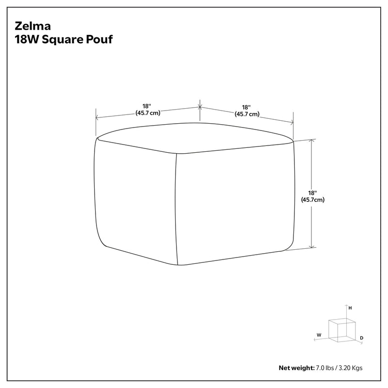 Zelma - Square Woven Outdoor / Indoor Pouf - Cream / Natural - R&R Furniture Gallery (Fountain Valley, CA)