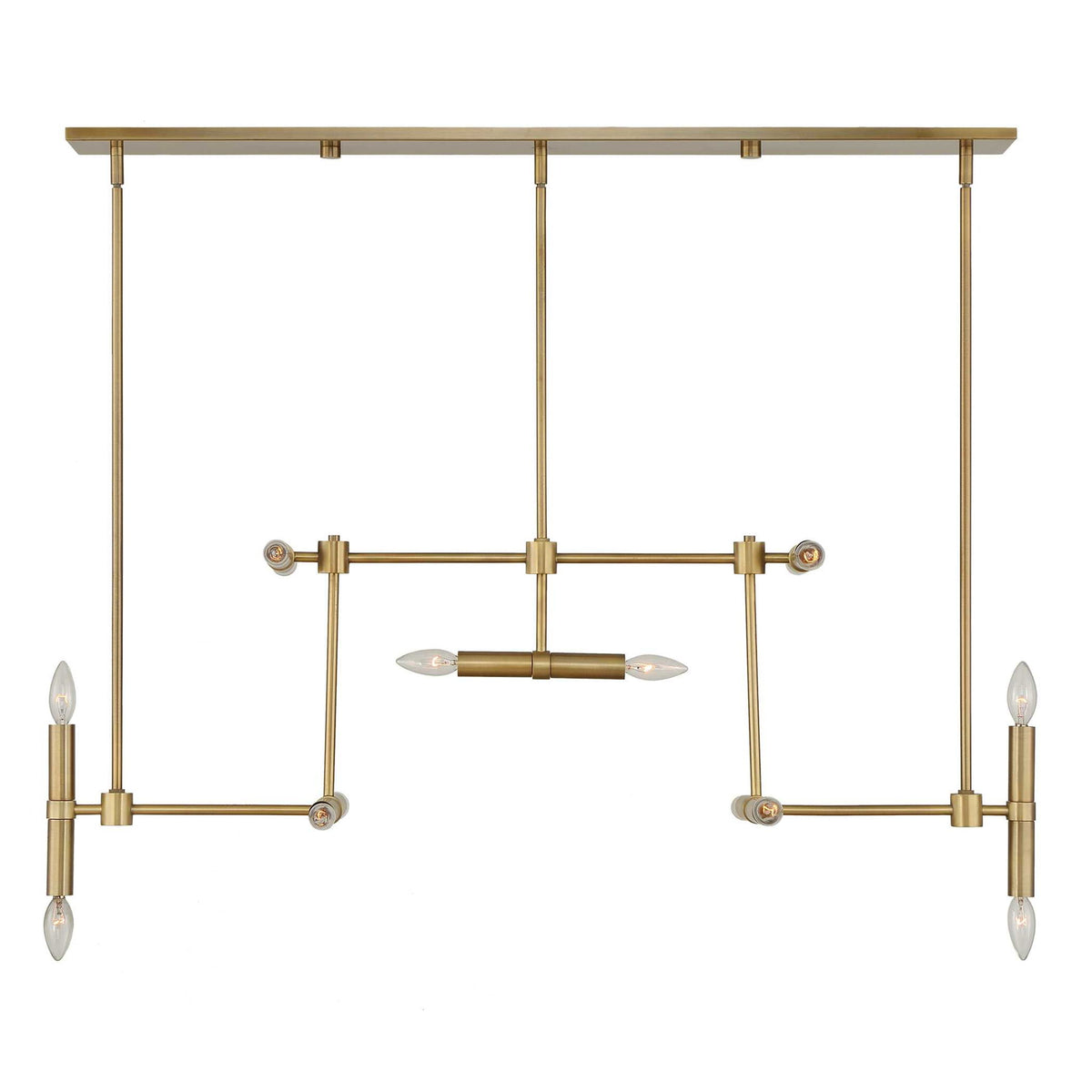 Uttermost 14 Light Modern Linear Pendant in gold, sleek pendant lighting with clean lines and contemporary design.