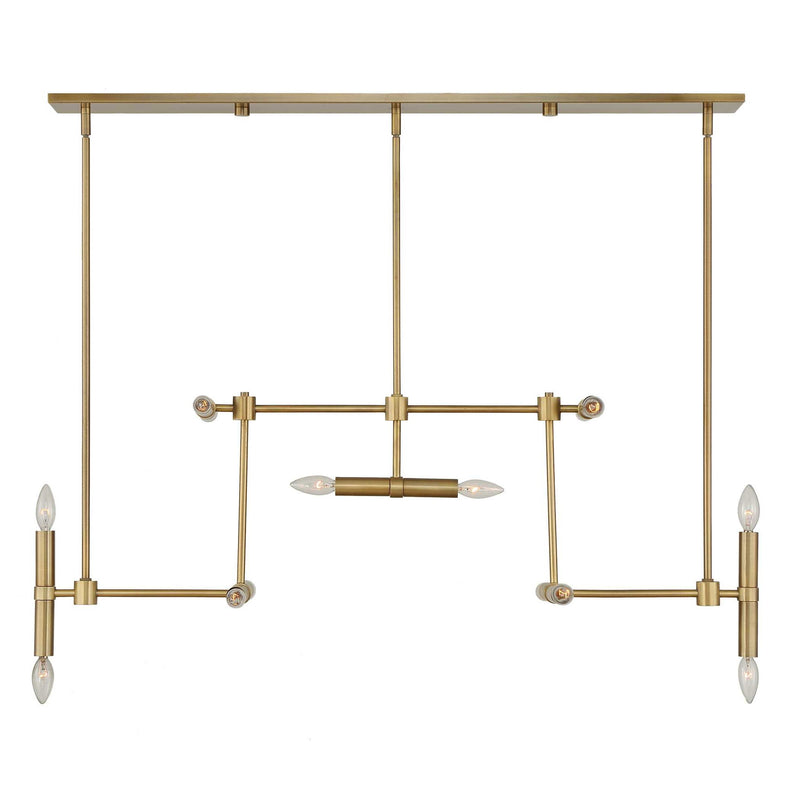 Uttermost 14 Light Modern Linear Pendant in gold, sleek pendant lighting with clean lines and contemporary design.