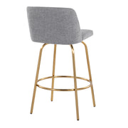 Toriano - Contemporary, Fixed Height Counter Stool With Swivel With Round Footrest (Set of 2) - R&R Furniture Gallery (Fountain Valley, CA)
