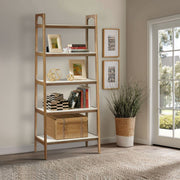 Parker - Bookcase With 5 Shelves - Off White / Natural - R&R Furniture Gallery (Fountain Valley, CA)