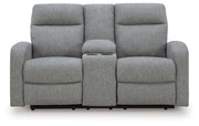 Gauntlet - Double Recline Loveseat With Console - Sterling - R&R Furniture Gallery (Fountain Valley, CA)
