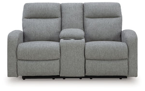 Gauntlet - Double Recline Loveseat With Console - Sterling - R&R Furniture Gallery (Fountain Valley, CA)