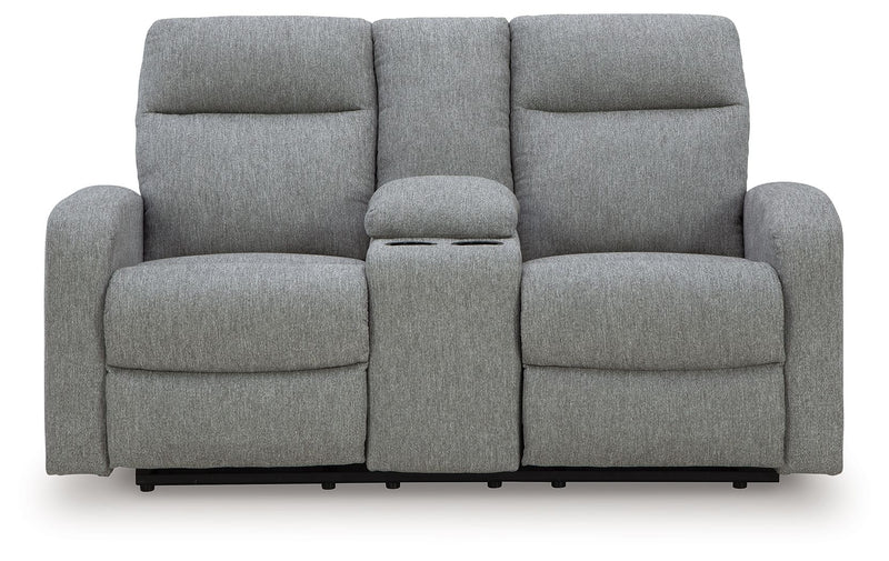 Gauntlet - Double Recline Loveseat With Console - Sterling - R&R Furniture Gallery (Fountain Valley, CA)