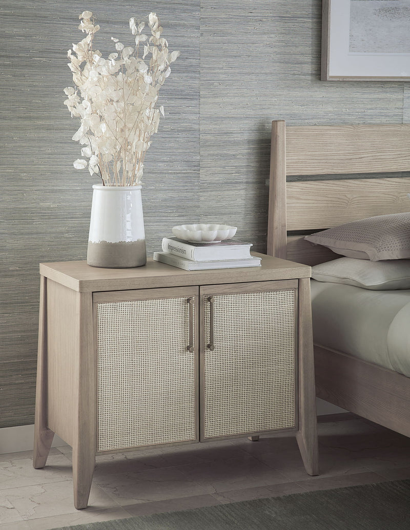 Sumire Two Door Ash Wood Bachelor Chest in Ginger and Natural Cane - R&R Furniture Gallery (Fountain Valley, CA)