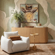 Gray-green terracotta vase from TOV Furniture's Visha collection, showcasing a textured, rounded design suitable for home decor.