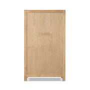 Jennifer Taylor Home Arden 2-door natural bookcase storage cabinet with shelves and wooden finish for accent storage.