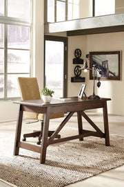 Baldridge - Home Office Large Leg Desk - Rustic Brown - R&R Furniture Gallery (Fountain Valley, CA)