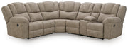 Signature Design by Ashley Pearce-Pike reclining sectional with plush cushions and fabric upholstery, perfect for living room relaxation.