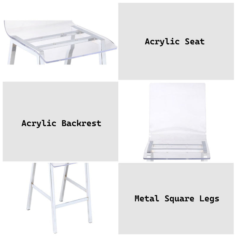 Nadie - Counter Height Chair (Set of 2) - Clear Acrylic & Chrome - R&R Furniture Gallery (Fountain Valley, CA)