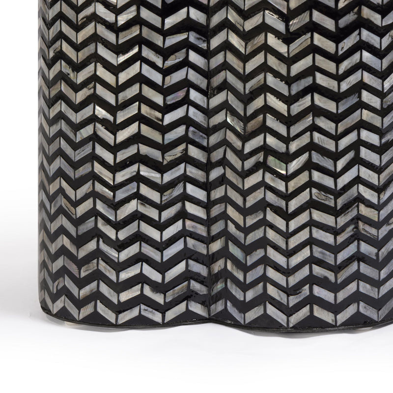 Mother Of Pearl Shell Side Table - Truffle