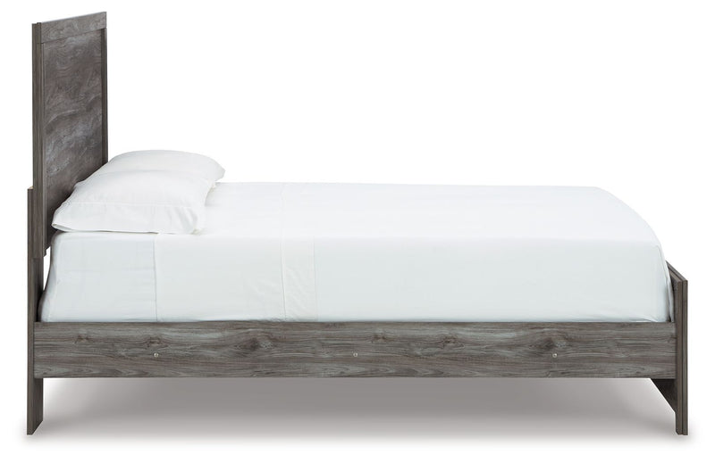 Signature Design by Ashley Bronyan panel bed with sleek wood frame and clean-lined headboard for a modern bedroom look.