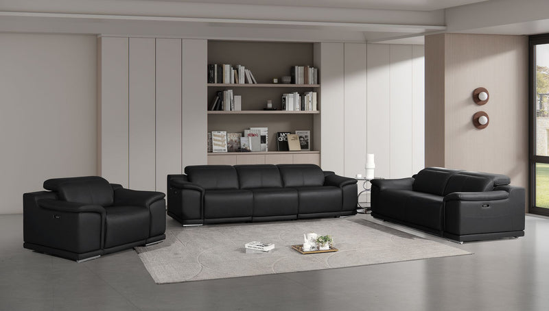 2679 - Power Reclining Sofa, Loveseat & Chair Set In Genuine Leather (5 Recliners) - R&R Furniture Gallery (Fountain Valley, CA)