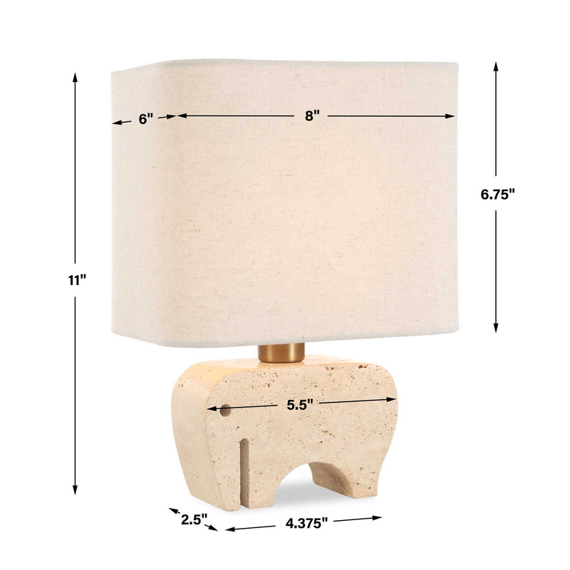 Tusk - Travertine Accent Lamp - Beige