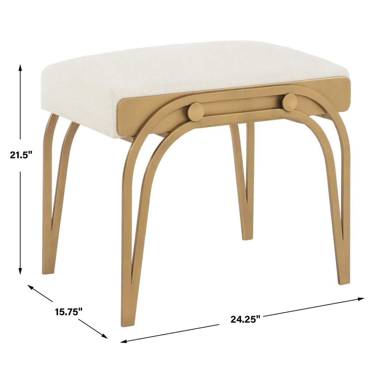 Accent Bench - Light Cream / Brushed Brass