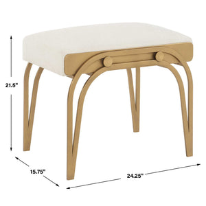 Accent Bench - Light Cream / Brushed Brass
