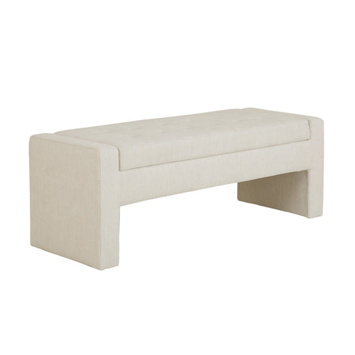 Elegant Soft Close Storage Bench Polyester Upholstery - Cream - R&R Furniture Gallery (Fountain Valley, CA)