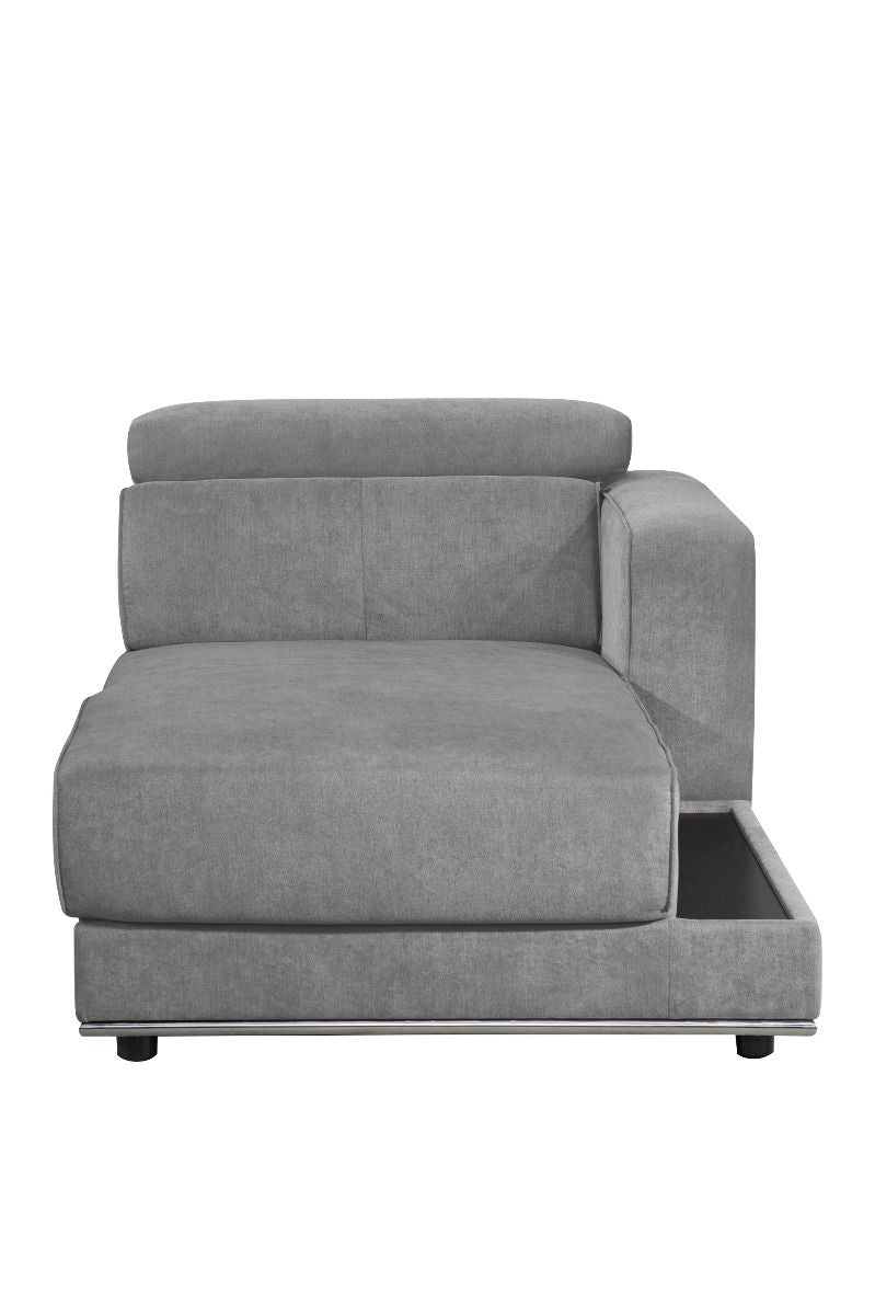 Alwin - Modular Rf Chaise - Dark Gray Fabric - R&R Furniture Gallery (Fountain Valley, CA)