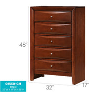 Glory Furniture Marilla accent chest with a sleek design, featuring a smooth surface and storage drawers for stylish organization.