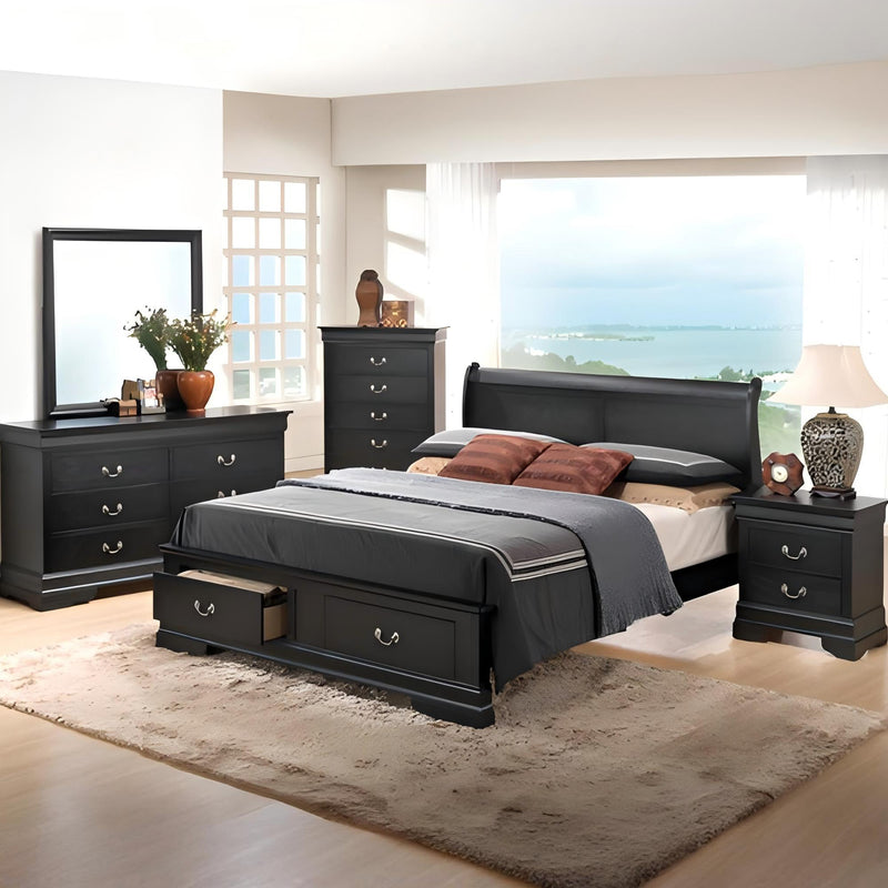Upholstered Panel Sleigh Bed Design - R&R Furniture Gallery (Fountain Valley, CA)