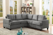 Glory Furniture Sandridge stationary sectional with plush fabric upholstery and multiple seating areas on a modern living room floor