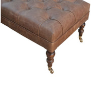 Buffalo - Ottoman With Castor Legs - R&R Furniture Gallery (Fountain Valley, CA)