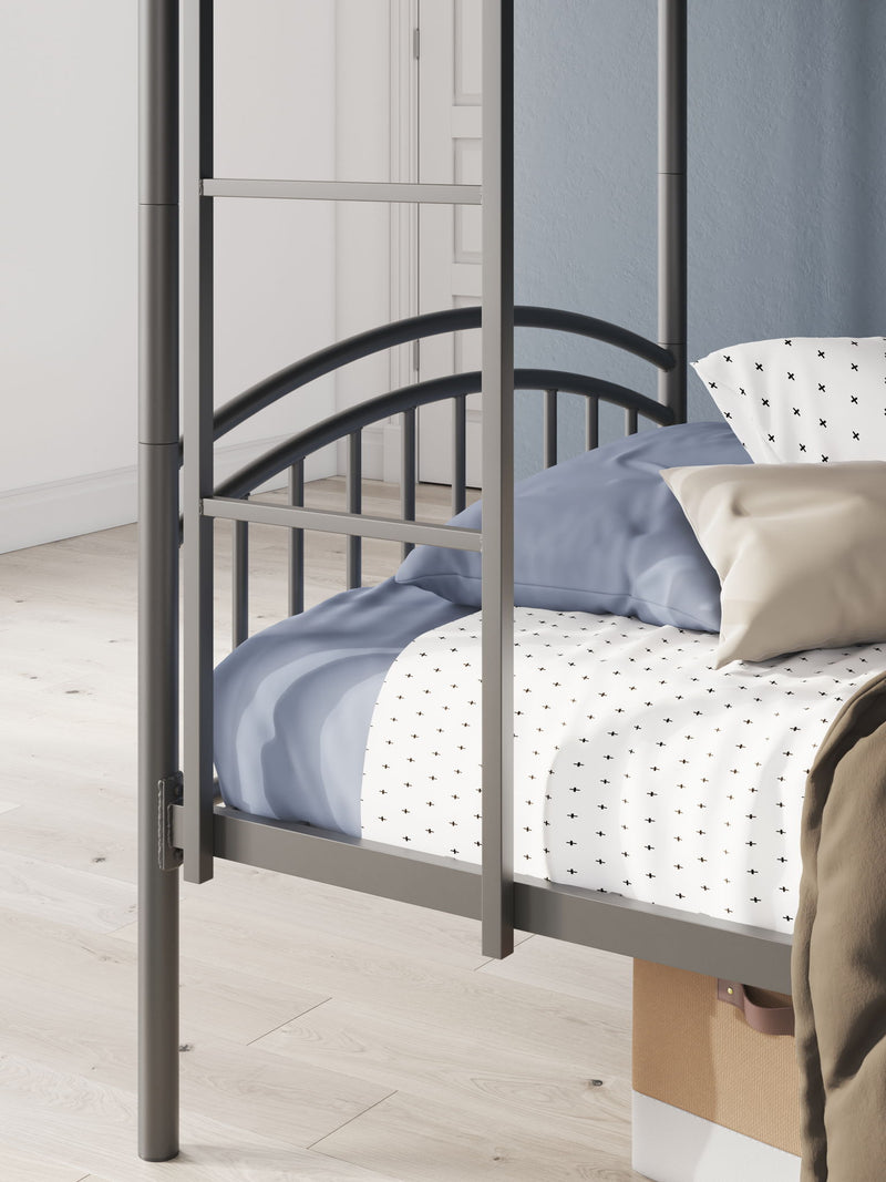 Lanceburg - Twin/Twin Bunk Bed With Ladder - Gray - R&R Furniture Gallery (Fountain Valley, CA)