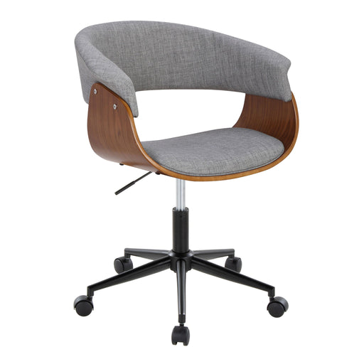 Lumi Source Vintage Mod mid-century modern office desk chair with wooden frame and upholstered seat in a stylish retro design.
