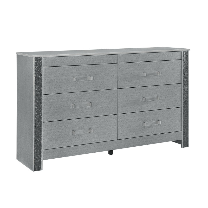 Lorenzo - Dresser With Hidden Jewelry Compartment And Bar Handles In - Silver - R&R Furniture Gallery (Fountain Valley, CA)