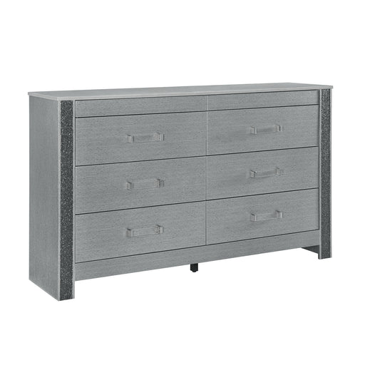 Lorenzo - Dresser With Hidden Jewelry Compartment And Bar Handles In - Silver - R&R Furniture Gallery (Fountain Valley, CA)