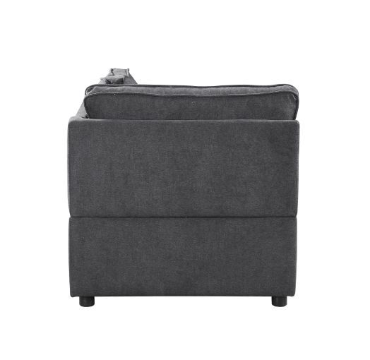 Silvester - Modular Wedge With Pillow - Gray Fabric - R&R Furniture Gallery (Fountain Valley, CA)