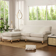 Alana - L-Shape Reversible Sectional Sofa - Light Beige - R&R Furniture Gallery (Fountain Valley, CA)