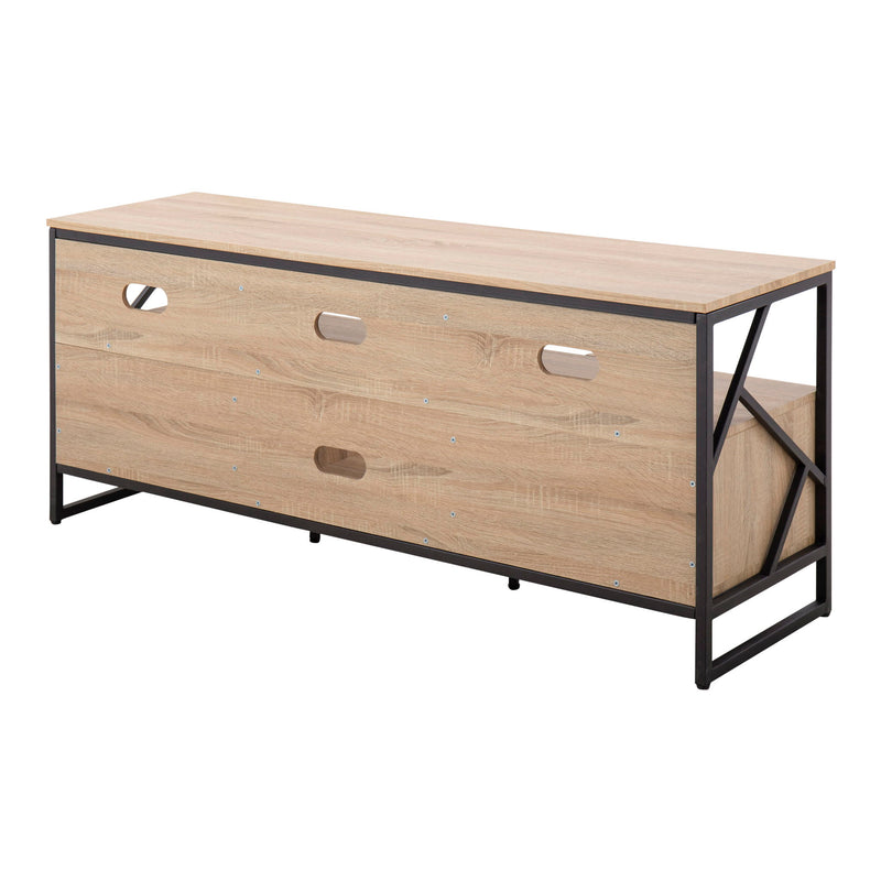 Lumi Source Folia contemporary TV stand with open shelving and sleek design, perfect for modern living room decor.