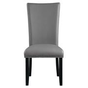 Caralin - Side Chair (Set of 2) - Gray Synthetic Leather & Black - R&R Furniture Gallery (Fountain Valley, CA)