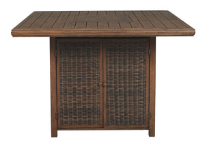 Paradise Trail - Square Bar Table w/Fire Pit - Medium Brown - R&R Furniture Gallery (Fountain Valley, CA)