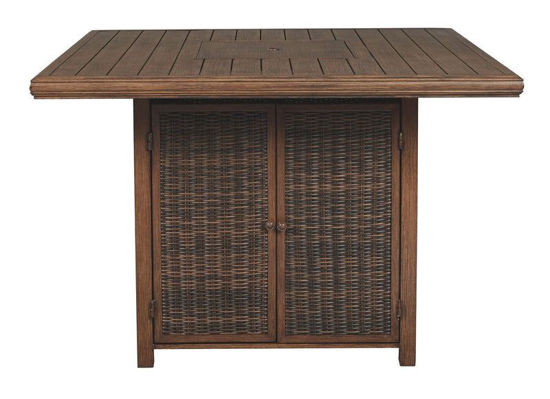 Paradise Trail - Square Bar Table w/Fire Pit - Medium Brown - R&R Furniture Gallery (Fountain Valley, CA)